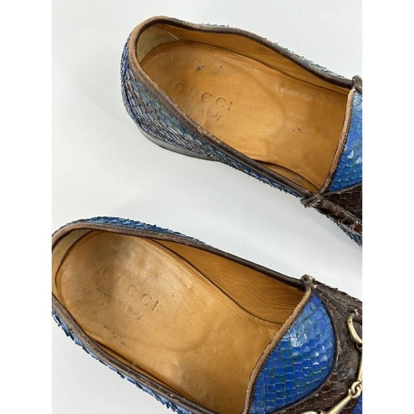 Gucci horsebit Green & Blue Phyton Leather Size 44.5 - Picture 12 of 12